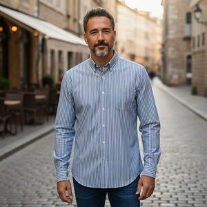 Brooks Brothers Blue White Striped Long Sleeve Shirt Size 16-36